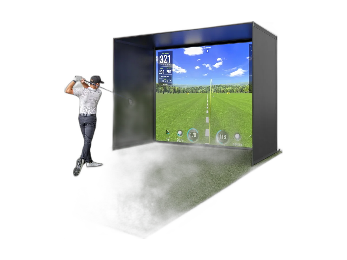GoSports Golf Simulator Enclosure shown in a clean product cutout